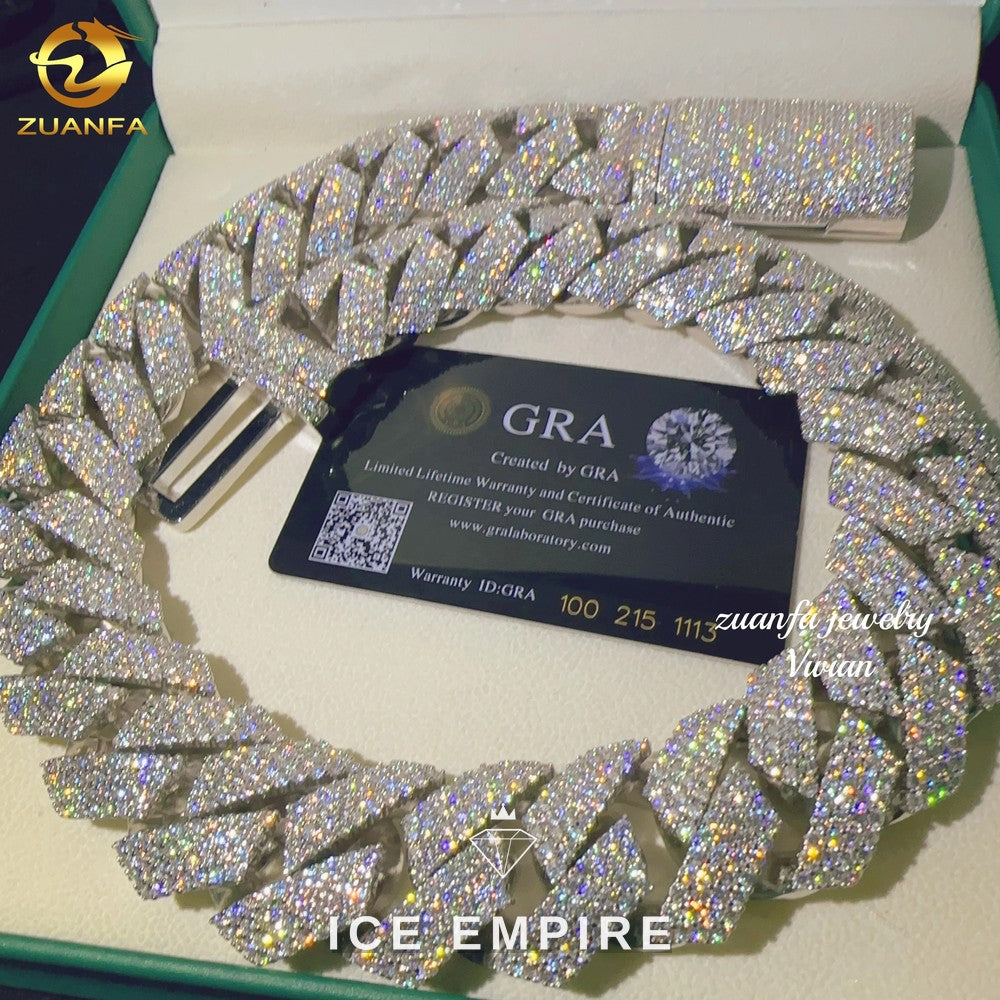 Iced Out Rose Gold Plated Moissanite Cuban Chain