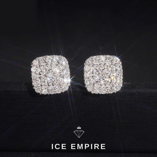 Iced Out Rose Gold Plated Lab Grown Diamond Stud Earrings