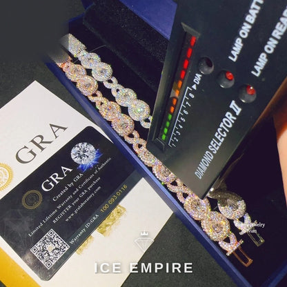 Iced Out Rose Gold Plated Moissanite Cuban Chain