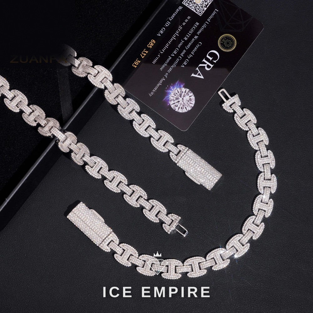 Iced Out Rose Gold Plated Moissanite Cuban Chain