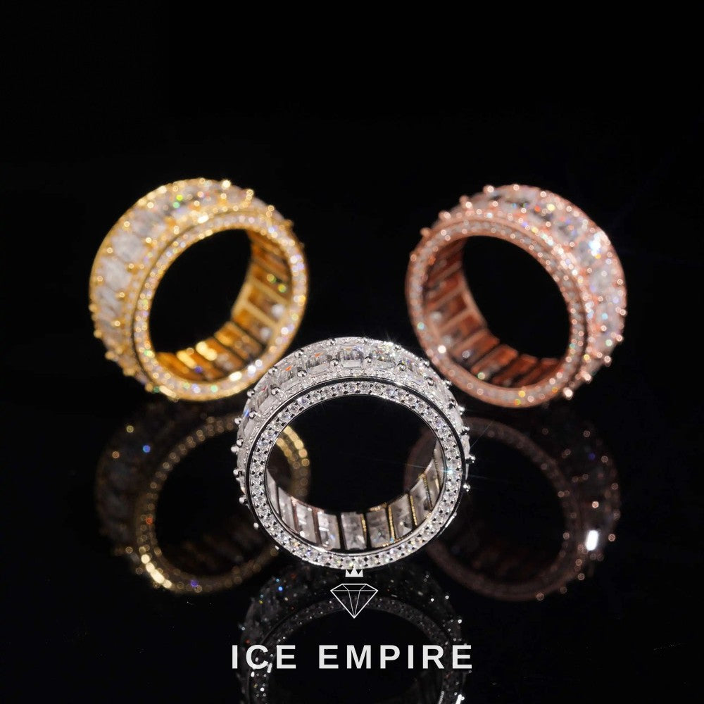 Iced Out 925 Silver Moissanite Ring