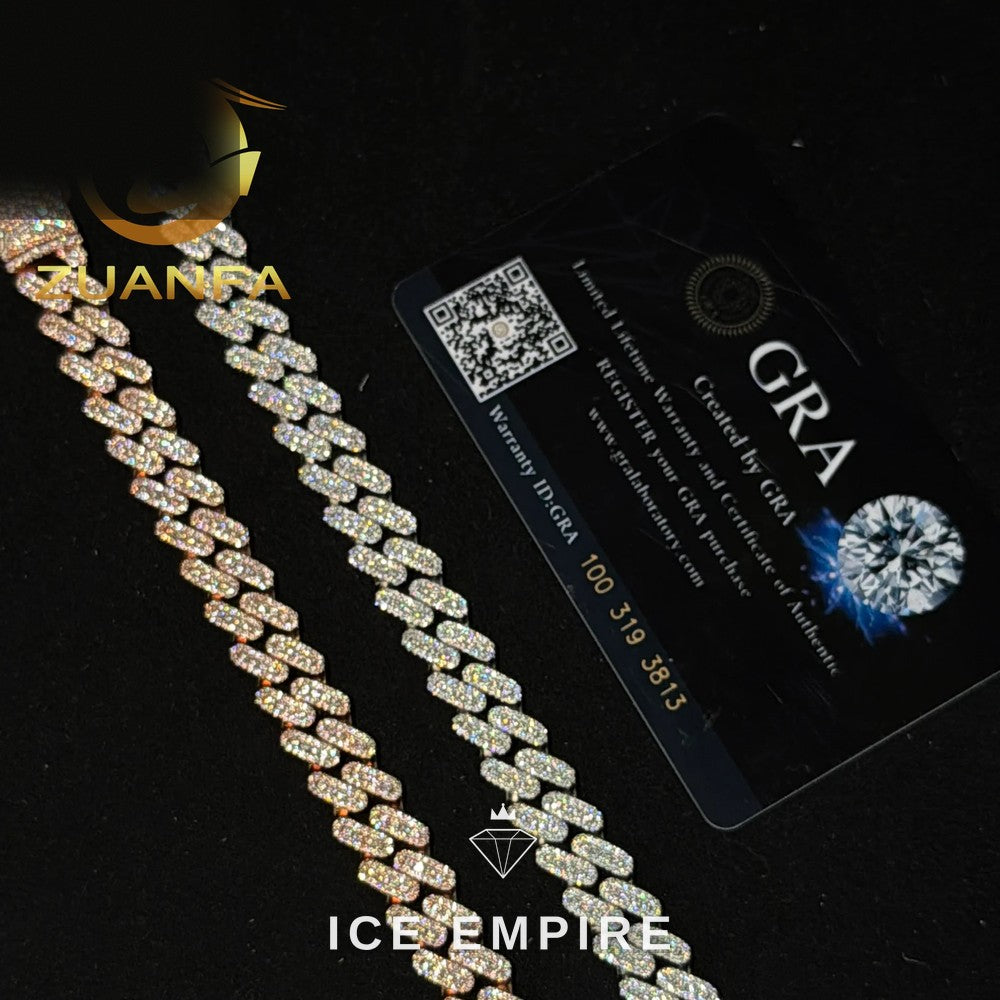 Iced Out 925 Silver Moissanite Cuban Chain