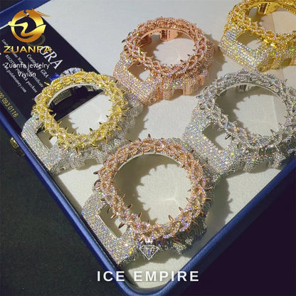 Iced Out 925 Silver Moissanite Watch