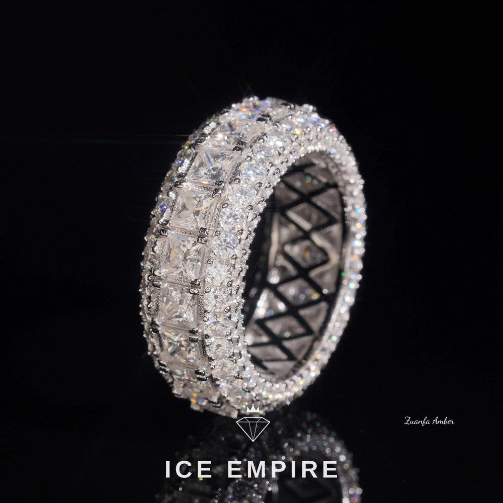 Iced Out Cluster 14K Gold Lab Grown Diamond Engagement Ring