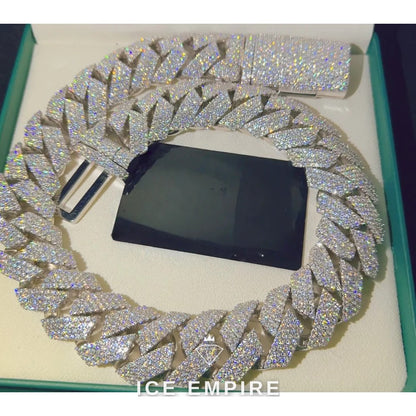 Iced Out Rose Gold Plated Moissanite Cuban Chain