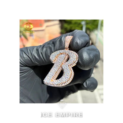 Iced Out Rose Gold Plated Moissanite Pendant