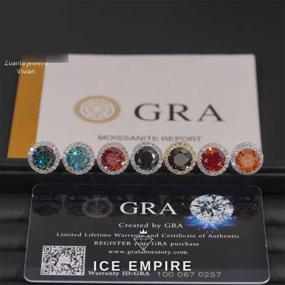 Iced Out 925 Silver Moissanite Earrings