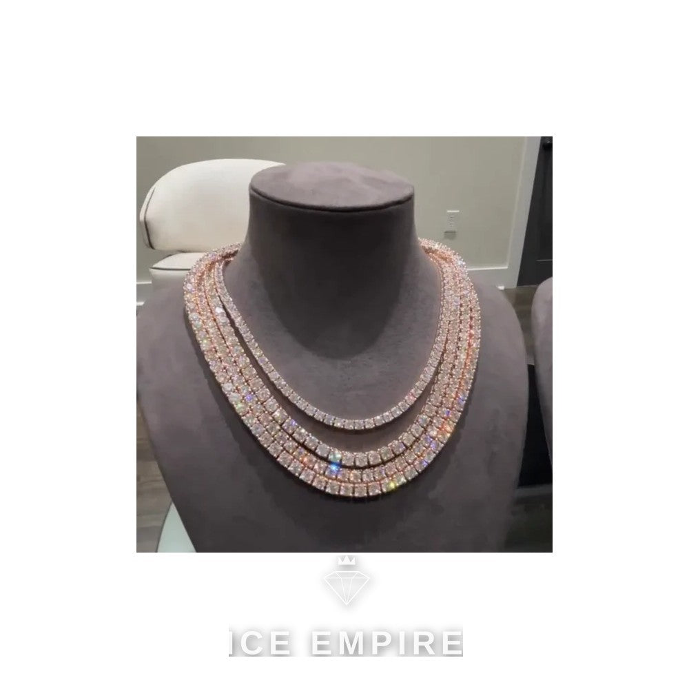 Iced Out Rose Gold Plated Moissanite Cuban Chain