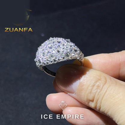 Iced Out 925 Silver Moissanite Ring