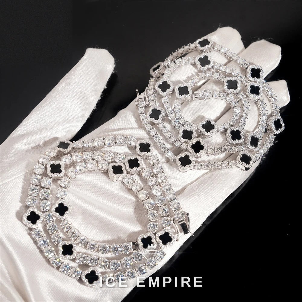 Iced Out 925 Silver Moissanite Tennis Chain