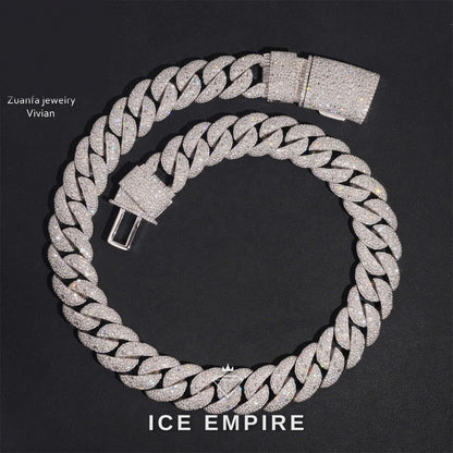 Iced Out Rose Gold Plated Moissanite Cuban Chain