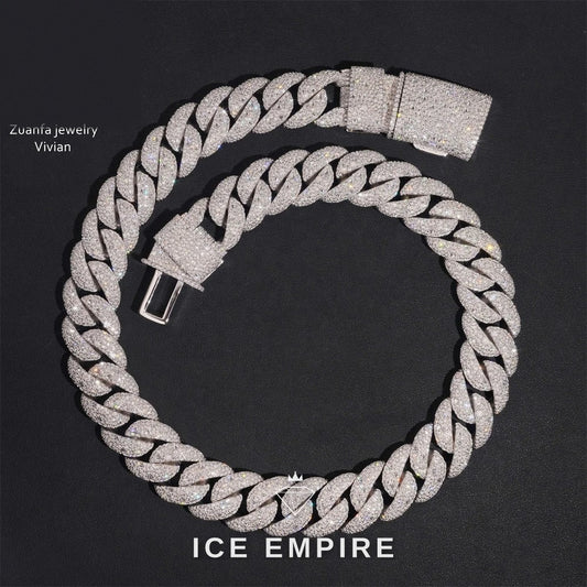 Iced Out Rose Gold Plated Moissanite Cuban Chain
