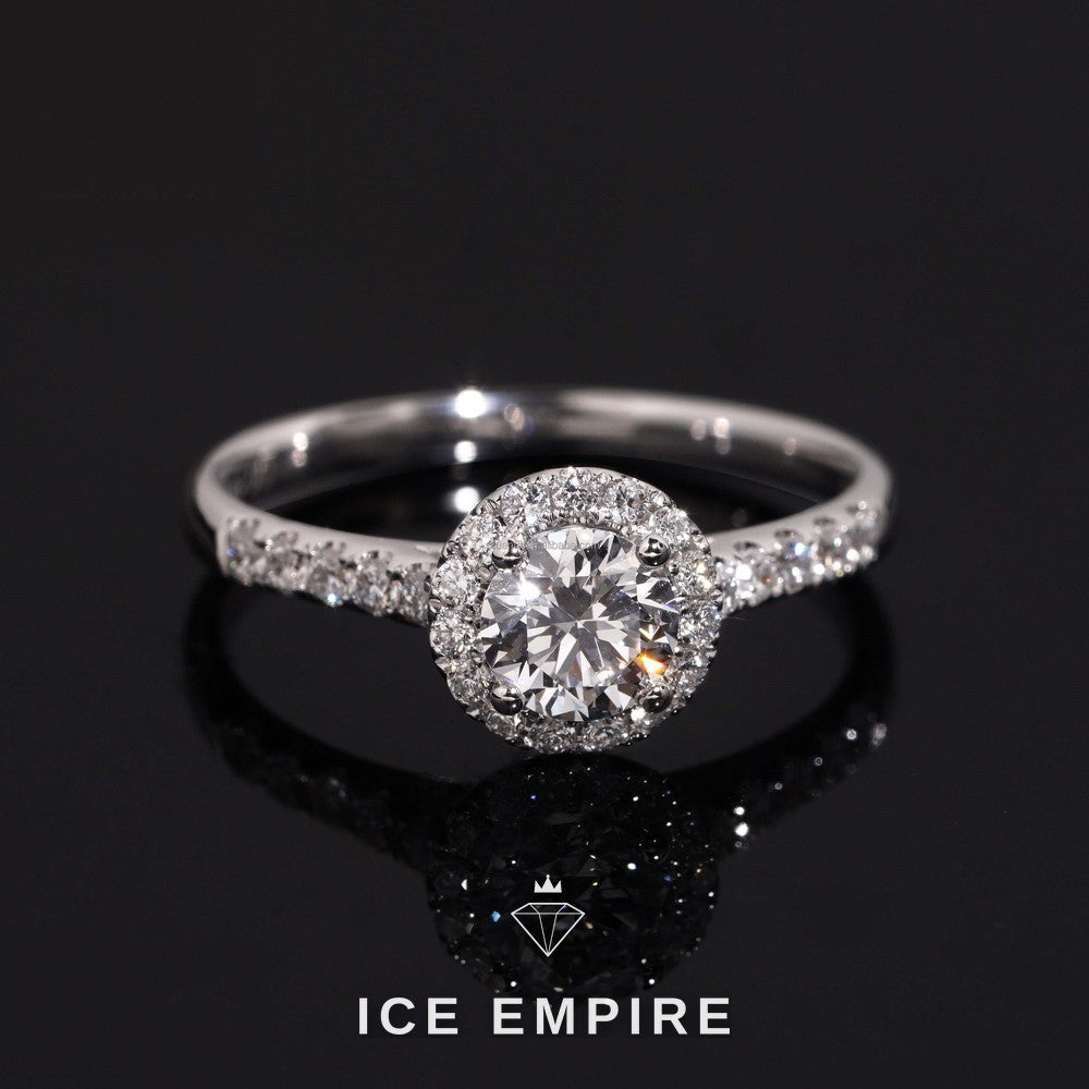 Iced Out Gold Plated Lab Grown Diamond Engagement Ring