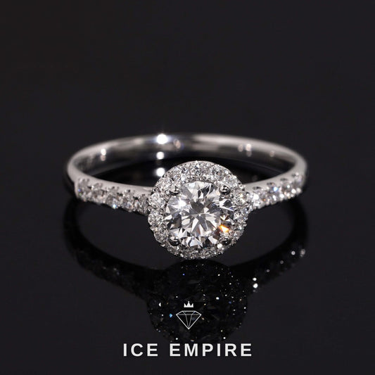 Iced Out Gold Plated Lab Grown Diamond Engagement Ring