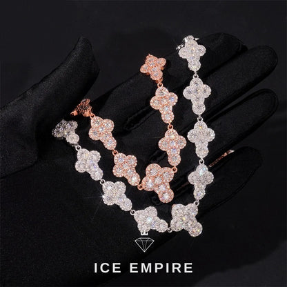 Iced Out Cross Rose Gold Plated Moissanite Cuban Chain