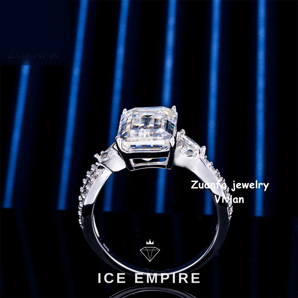 Iced Out 925 Silver Moissanite Ring