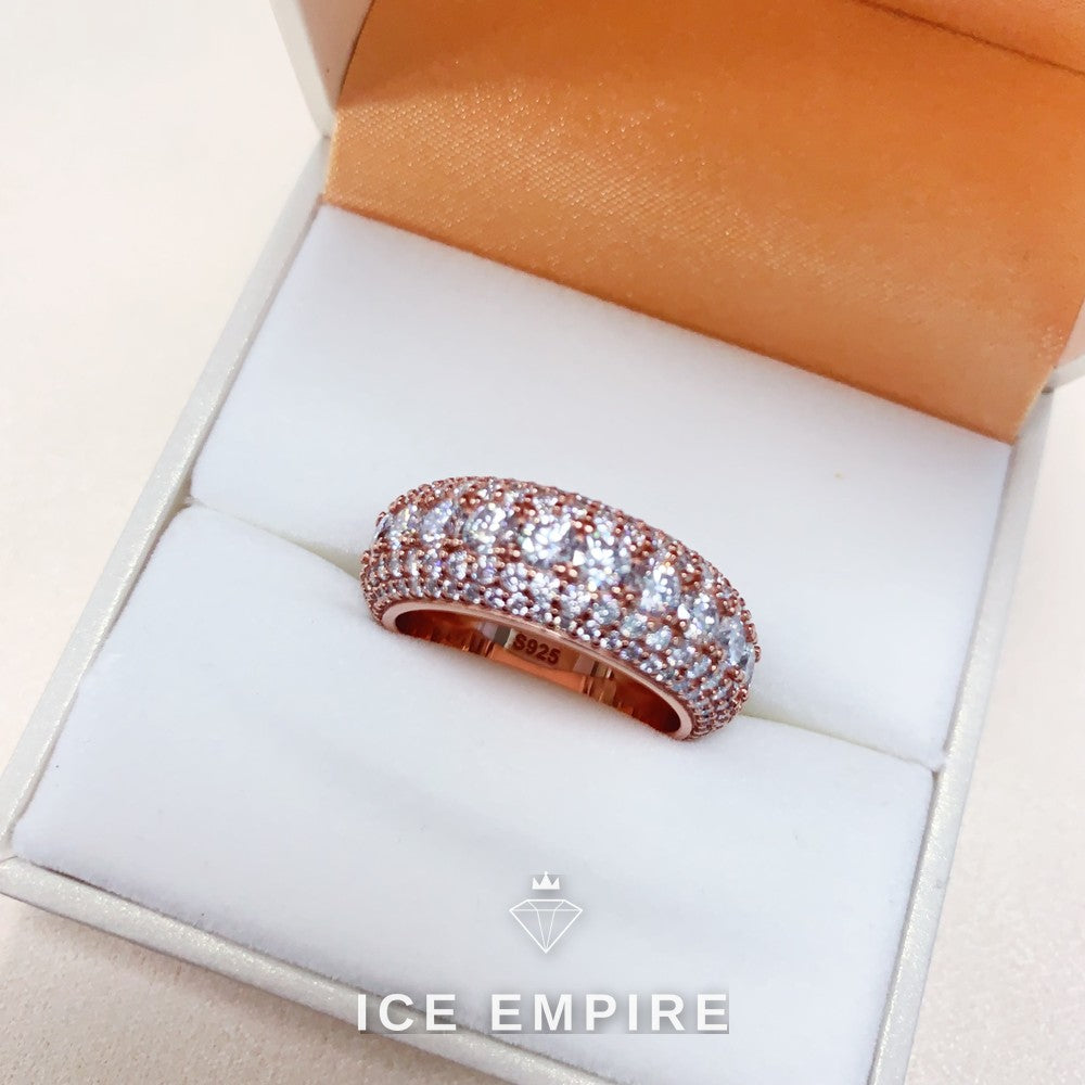 Iced Out Rose Gold Plated Moissanite Ring