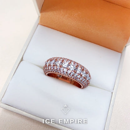 Iced Out Rose Gold Plated Moissanite Ring