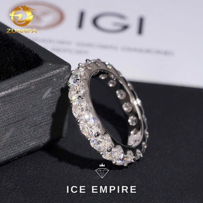 Iced Out 10K Gold Lab Grown Diamond Wedding Band