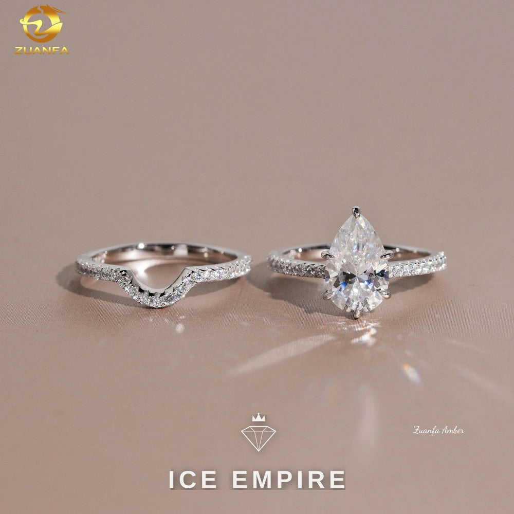 Iced Out 925 Silver Moissanite Wedding Band