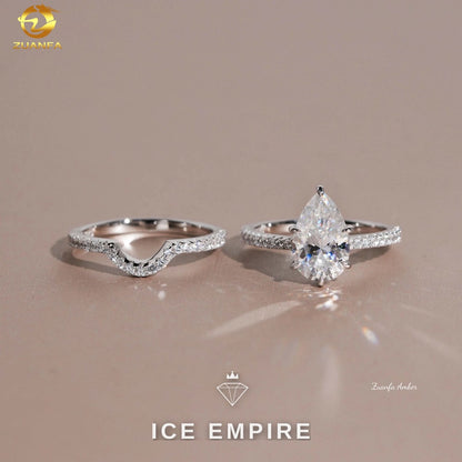 Iced Out 925 Silver Moissanite Wedding Band