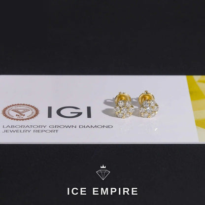 Iced Out Rose Gold Plated Lab Grown Diamond Earrings
