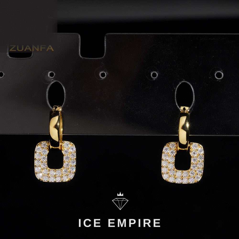 Iced Out 925 Silver Moissanite Earrings