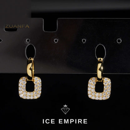 Iced Out 925 Silver Moissanite Earrings