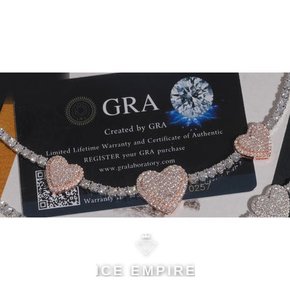 Iced Out Rose Gold Plated Moissanite Cuban Chain