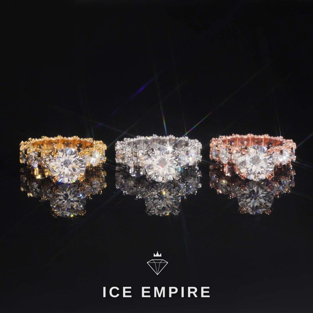 Iced Out 925 Silver Moissanite Ring