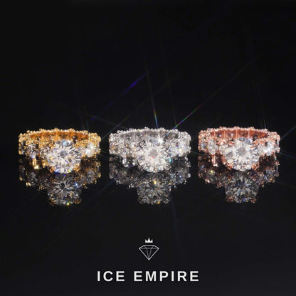 Iced Out 925 Silver Moissanite Ring