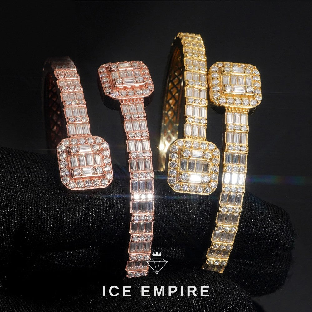 Iced Out Baguette Rose Gold Plated Moissanite Bracelet