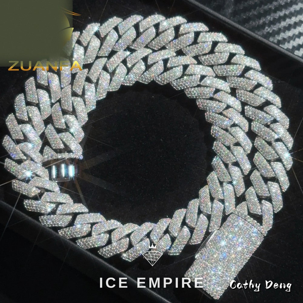 Iced Out Rose Gold Plated Moissanite Cuban Chain
