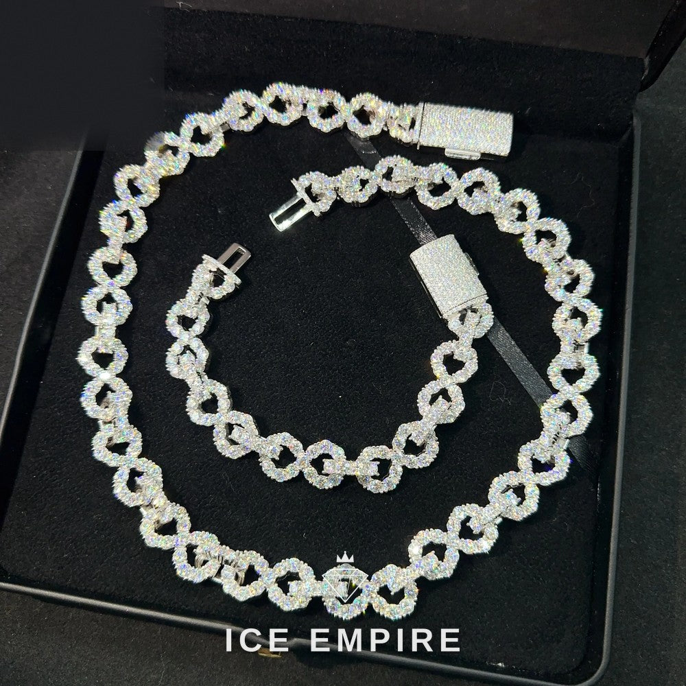 Iced Out Rose Gold Plated Moissanite Cuban Chain