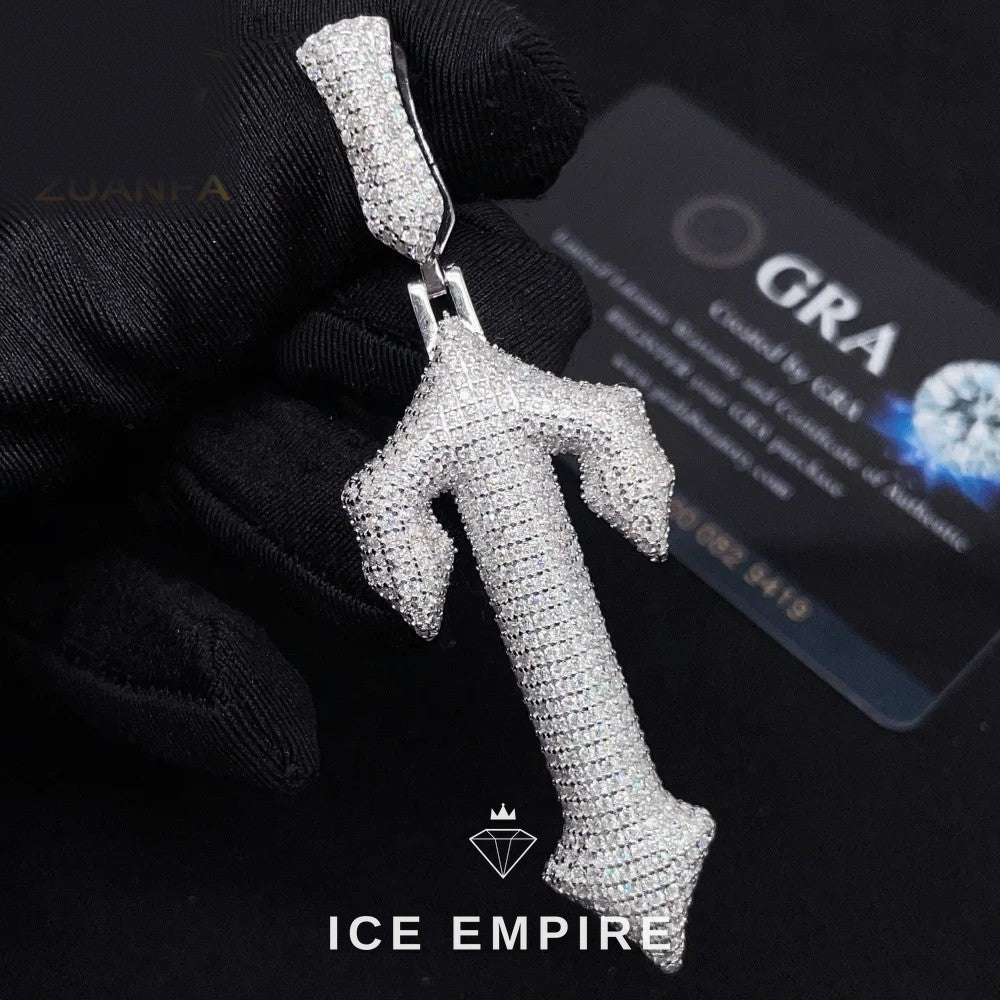 Iced Out Cross 925 Silver Moissanite Pendant