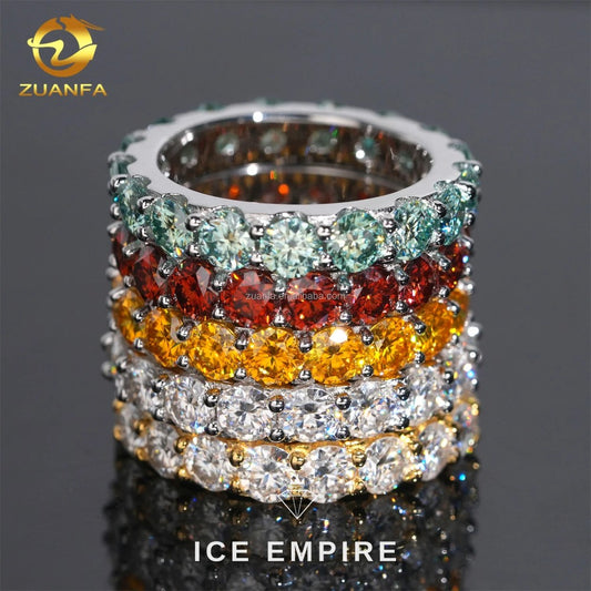 Iced Out 925 Silver Moissanite Ring