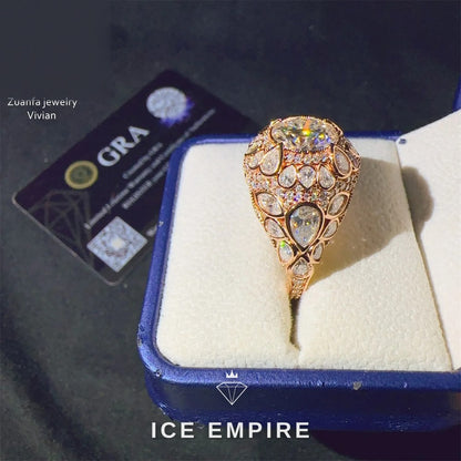 Iced Out 925 Silver Moissanite Ring
