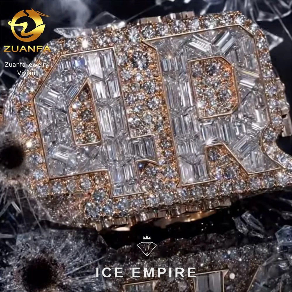 Iced Out 925 Silver Moissanite Ring
