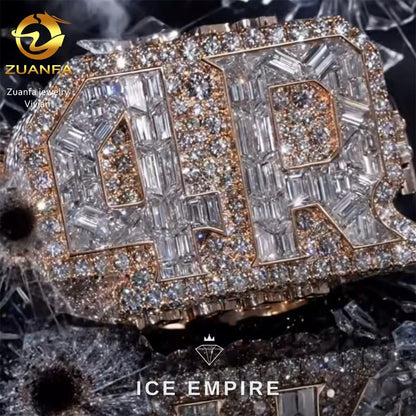 Iced Out 925 Silver Moissanite Ring