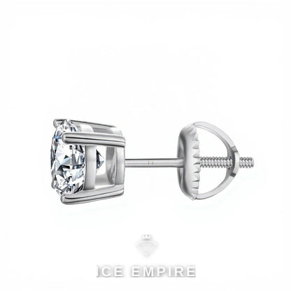 Iced Out 925 Silver Moissanite Stud Earrings