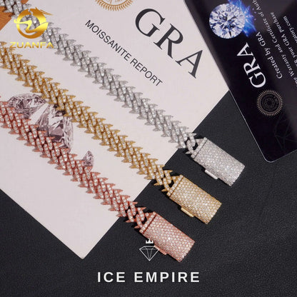 Iced Out Rose Gold Plated Moissanite Cuban Chain