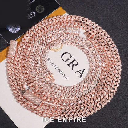 Iced Out Rose Gold Plated Moissanite Cuban Chain