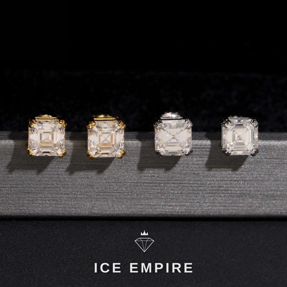 Iced Out 10K Gold Lab Grown Diamond Stud Earrings