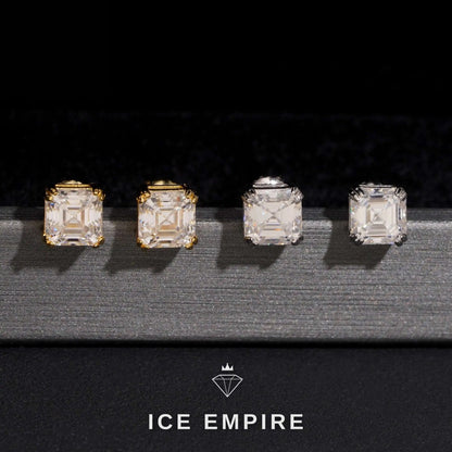 Iced Out 10K Gold Lab Grown Diamond Stud Earrings