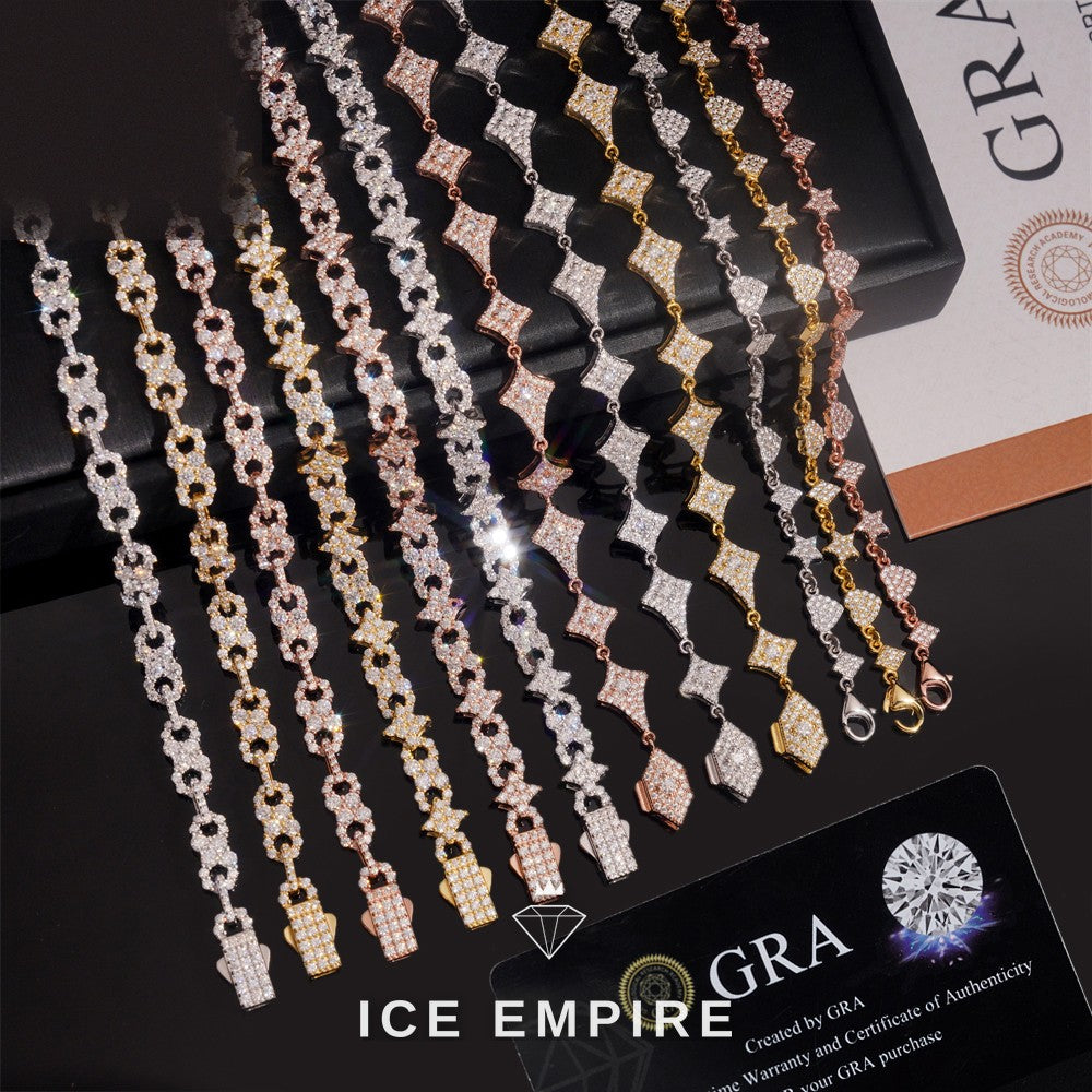 Iced Out Rose Gold Plated Moissanite Cuban Chain
