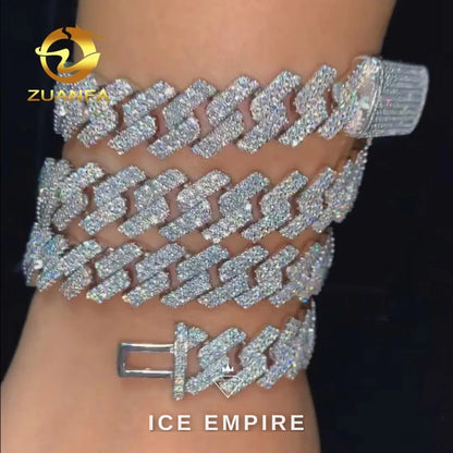 Iced Out Rose Gold Plated Moissanite Cuban Chain