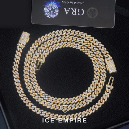 Iced Out Rose Gold Plated Moissanite Cuban Chain
