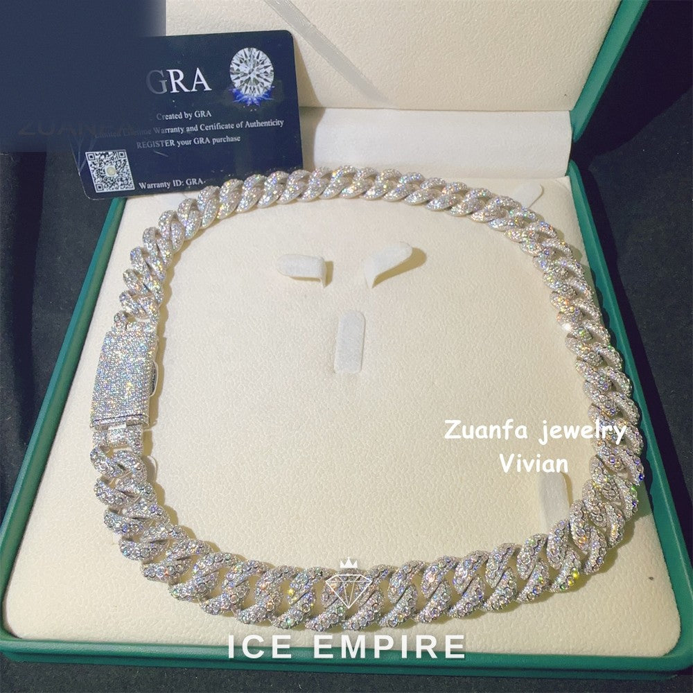 Iced Out Rose Gold Plated Moissanite Cuban Chain