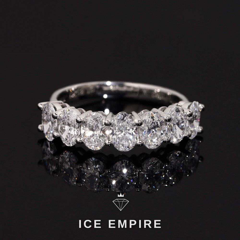Iced Out 925 Silver Lab Grown Diamond Wedding Band