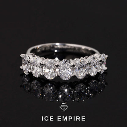 Iced Out 925 Silver Lab Grown Diamond Wedding Band